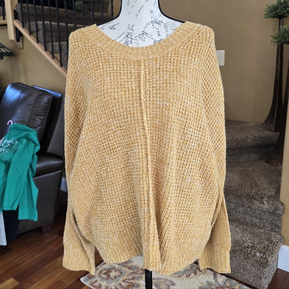 Sanctuary Golden Yellow Oversized Long Sleeve Knit Sweater XL - Picture 5 of 10